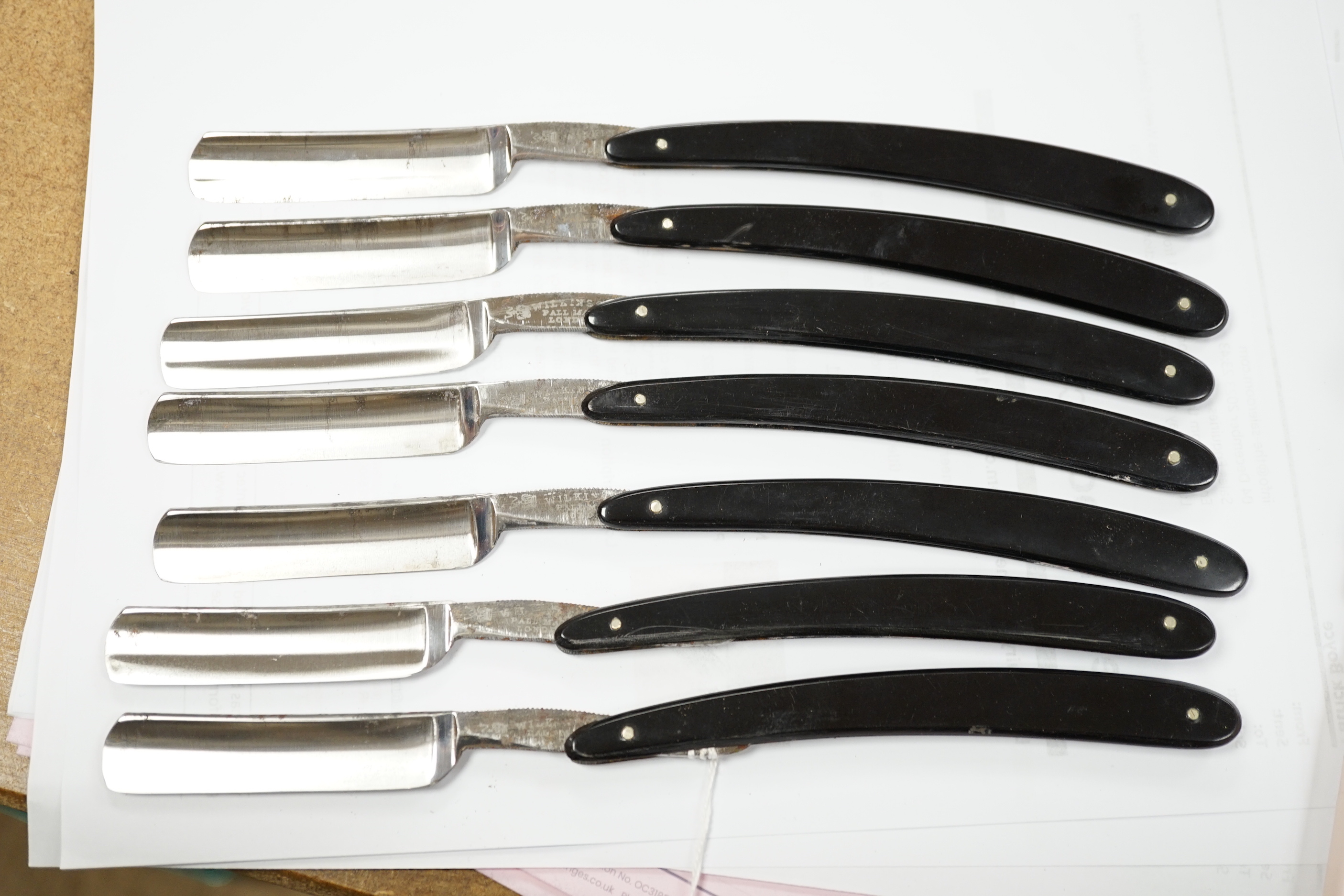 A Wilkinson cased set of seven gentleman's cut throat razors